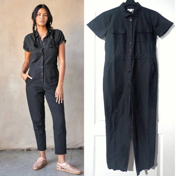 Outerknown | S.E.A. Suit, Short Sleeve Jumpsuit in Pitch Black - Picture 1 of 13